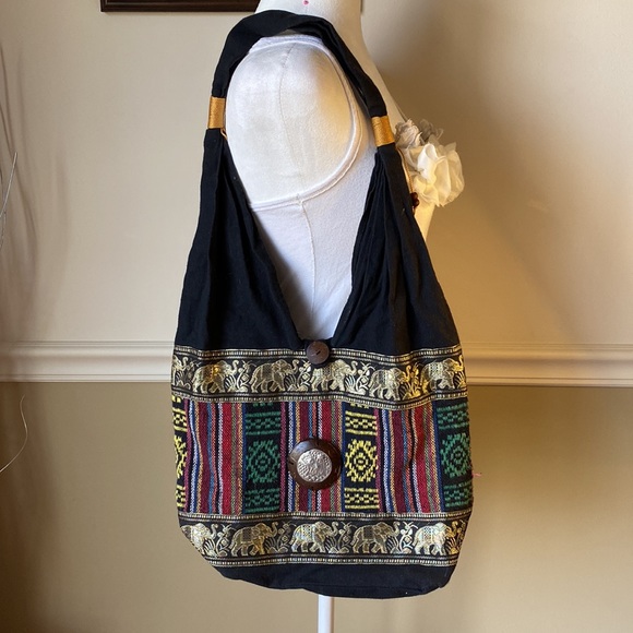 Thai Boho Shoulder Bag Hippie Purse Sling Hobo Elephant Gypsy Yoga Travel Bag - Picture 2 of 10